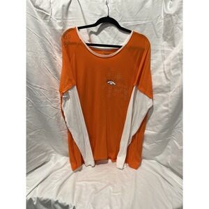RBK Denver Bronco Orange Long Sleeve Pullover Shirt Womens 3XL